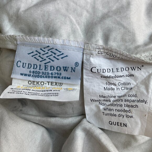 Cuddledown Queen fitted sheet 100% cotton toile Asian theme nwot washed not used - Picture 2 of 6